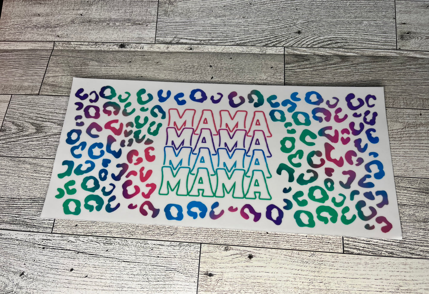 Uv 16 oz wrap Mama Cheetah Rainbow