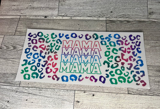 Uv  16 oz wrap Mama Cheetah Rainbow